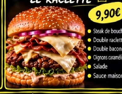 Le Raclette présenté sur la carte du snack